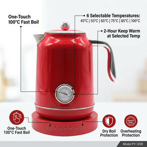 European Standard Compliant Stainless Steel 1.7L Digital <b>Temperature</b> <b>Control</b> Double-layer Anti-dry Fast <b>Kettle</b> Digital Temperatu - Product Image 4