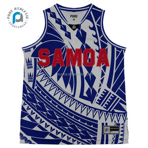Saf Samoa özel toptan polinezya kabile dövme örgü erkek atletik spor t-shirt basketbol forması gömlek atlet - Product Image 3