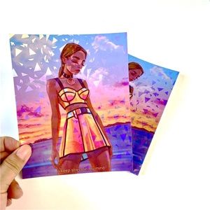 Colorful Printing Beautiful Girl <strong>Deco</strong> Custom Shape Holographic Sticker Label Custom Glitter Sticker <strong>Sheet</strong> - Product Image 1