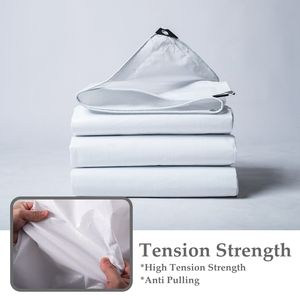 Bâche en PE blanche d'extérieur GCG 160 230GSM, auvent de jardin, auvent de terrasse, couverture de meubles, housse de voiture, tente de camping, filet pare-pluie, pare-soleil - Product Image 3