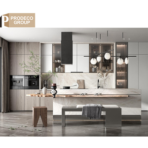 Muebles de Cocina Modernos en Forma de <span class=keywords><strong>L</strong></span>, Lacados en Blanco, Diseño Completo para Proyectos de Villas, Unidad de Gabinetes de Cocina - Product Image 5