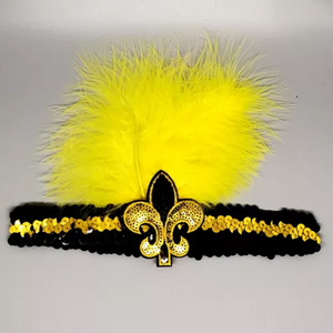 Fabricant New Orleans Saints Bandeau à paillettes Fleur De <span class=keywords><strong>Lis</strong></span> pour femmes Ceinture de tête en plumes - Product Image 2