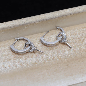 Pendientes de Plata S925 en Forma de U, Barroco, 12-20 Perlas, Accesorios para DIY, Bandeja Vacía 4369, Elegantes Pendientes de Perlas - Product Image 3