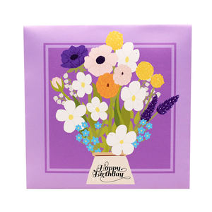 Carte de vœux 3D artisanale 'Joyeux Anniversaire' avec carte sonore et lumière LED intégrées, effet pop-up féerique - Product Image 3