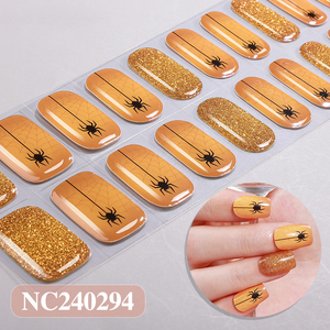 Autocollant pour ongles en gel semi-durci 3D style gothique OEM Crâne Fantôme Citrouille Araignée Chauve-souris Autocollant lumineux Halloween pour ongles - Product Image 2