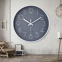 Jam Dinding Plastik Modern Desain Dekoratif Wajah Kustom Grosir, Jarum Analog, Baterai, Tampilan Digital