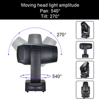 Projecteur LED IP66 à tête mobile 280W 3-en-1 Beam/Spot/Wash pour éclairage de scène, prismes rotatifs CMY, effet stroboscopique et givré, 3-33 DMX512
