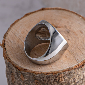 Men's Titanium Steel <b>Ring</b> Round Geometric Design Minimalist Style Gift Jewelry SA156 - Product Image 3