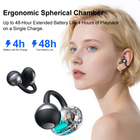 Earphone Nirkabel Custom S7 Low Latency, Ear Clip Bluetooth 6.0, Earbuds Berkualitas Tinggi untuk Olahraga dan Gaming