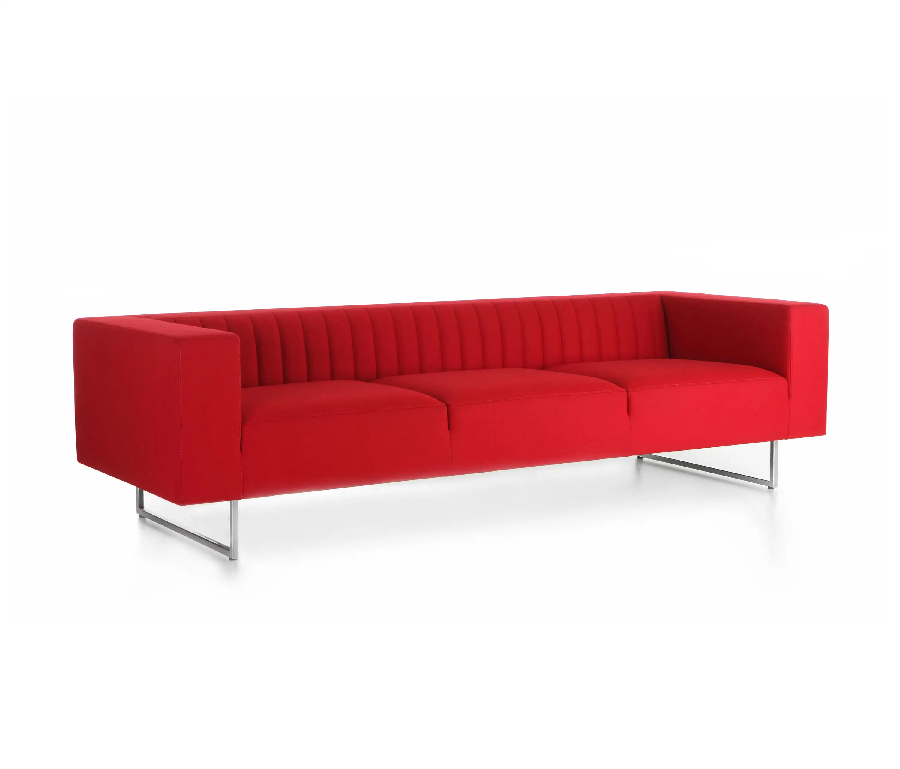 Factory Custom sofa office furniture Minimalist Style 3 Seater Reception Office Leather Sofa modern red living room sofa couch
