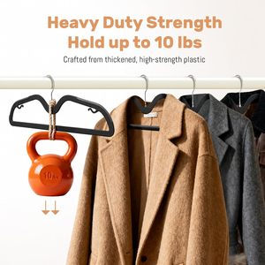 Plastic Hangers with Non-Slip Pads <b>Short</b> Neck Heavy Duty Clothes Hanger Organizer for <b>Wardrobe</b> Space saving - Product Image 6
