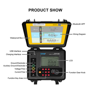 Medidor de Resistividad del Suelo ETCR3100C con Batería de Litio Recargable de Gran Capacidad para Uso en Obras de Construcción al Aire Libre - Product Image 6