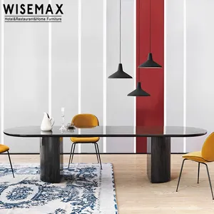 WISEMAX家具豪华家具实木餐桌矩形桌橡木实木北欧餐桌椅套装