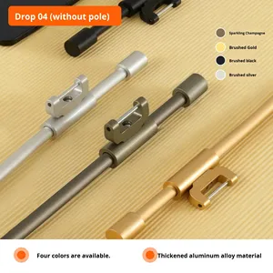 HYFP <span class=keywords><strong>Tringle</strong></span> de rideau pliable moderne et simple en alliage d'aluminium durable, 2,0 mm, 6 m de longueur, 0,8 cm de diamètre, accessoires silencieux - Product Image 5