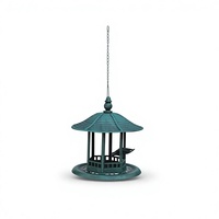 Mangeoire à oiseaux suspendue en plastique verdigris, résistante aux intempéries, avec trous de drainage, plateau festonné, écologique, style antique, pour oiseaux sauvages