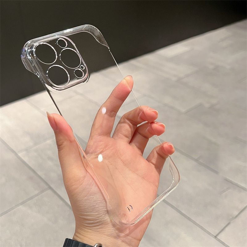 Coque rigide transparente sans rebord à trous fins