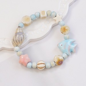 Bracelet extensible en céramique étoile de mer et perles, breloque océanique, style bohème, bijoux de plage pour femme - Product Image 1
