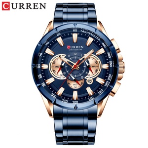 CURREN 8363 Blue Men's <b>Watch</b> Chronograph Stainless Steel Belt <b>Watch</b> for Man 3atm Water Resistant Relojes curren - Product Image 1