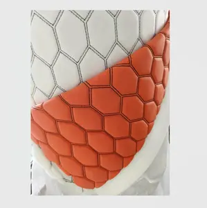 Orange PVC Custom Stitching Boot Leder, synthetisches genähtes Leder für Lenkrolle und Marine