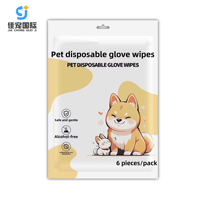 Lingettes humides douces et pratiques pour animaux de compagnie, gants désodorisants sans rinçage pour le nettoyage à sec des chats, chiens et petits animaux, en matériau non tissé pour le bain