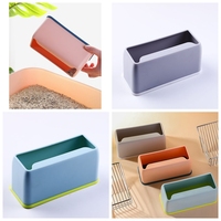 Ensemble de cuillères à litière pour chat à manche en bois avec piédestal de conception résistant cassé de construction en métal et en bois inclus