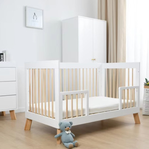 Cuna Moderna de Madera para Bebé, Muebles de Madera para Bebé, Cuna de Madera de Nueva Zelanda, Cuna de Madera de Pino de Buena Calidad, Cuna Blanca - Product Image 2