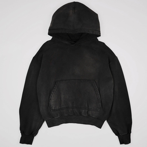 Sweat à capuche pour homme certifié <span class=keywords><strong>CE</strong></span> BINBEIER, personnalisé, effet vintage, qualité lourde, 100% coton molletonné, coupe oversize et courte - Product Image 3
