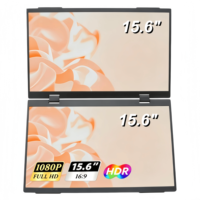 Monitor Laptop Portabel Layar Ganda 15,6 inci 360 Derajat Lipat IPS 1080P