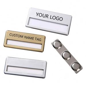 Placas de Identificación Magnéticas Personalizadas de la Mejor Calidad, Etiquetas Metálicas con Nombre para Empleados, Placa de Nombre Magnética para Personal de Hotel con Pin - Product Image 4