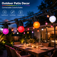 24V IP65 Wasserdichte G50 LED-Globus-Lichterkette für Außenbereich, Bunte Glühbirnen-Girlande, Verbindbare Terrassen-, Garten-, Party- und Feiertagsdekoration