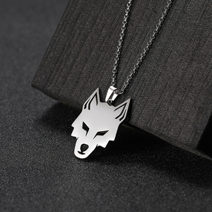 Collar con colgante de cabeza de Lobo Animal fresco para mujeres y hombres, colgante de lobo de acero inoxidable, joyería de fiesta Punk Vintage, regalos de animales - Product Image 1