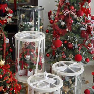 Christmas <b>Gift</b> <b>Box</b> Round Tree Packaging <b>Box</b> <b>Empty</b> Container <b>For</b> Snack Present Kids Party Favor - Product Image 4