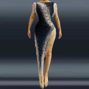 Novance Y2015 2021 New Style Women Split Hollow Skirt abito nero elegante donna moda Clubwear abito <span class=keywords><strong>da</strong></span> donna Sexy estremo - Product Image 1