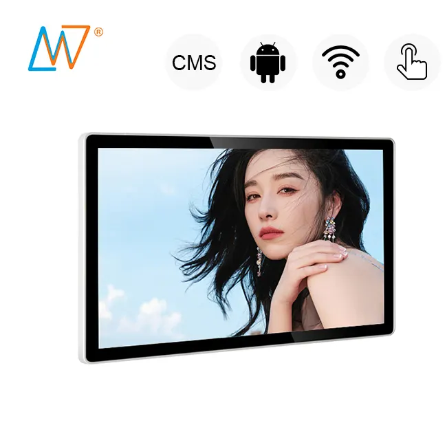 Montaje en pared interior pantalla táctil publicidad pantalla ultra delgada señalización digital 32 pulgadas Android 12