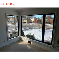 Ventana Panorámica Moderna de Aluminio Circular con Triple Acristalamiento Templado para Villas Americanas y Canadienses, Estilo Fijo y Abatible