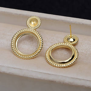 Boucles d'oreilles en argent S925 avec double perle 15,5 Ma Bei 6271, accessoires de bricolage, support vide pour la décoration des oreilles, composants de bijoux - Product Image 3