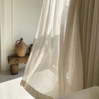Cortinas de Tul Texturizado Lineno, Cortinas Transparentes de Lujo para la Sala de Estar