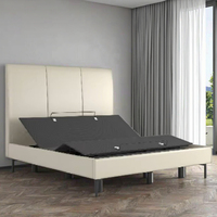 Lit électrique pliable et réglable ENKE, moderne et confortable, tailles Twin XL/Full/Queen/King, avec fonction de massage et rangement, en métal