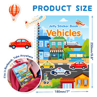 Libro de Pegatinas de Gel Reutilizables Personalizado para Niños, Libro de Actividades Tranquilas para el Aprendizaje Temprano, Cognición Educativa, Libro de Pegatinas Multiescena