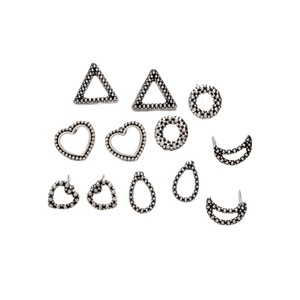 Juego de Aretes Geométricos con Incrustaciones de Aleación de Plata Tibetana, Joyería de Moda para Mujer 2024 - Product Image 5