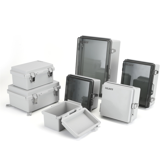 SELHOT Abs Cable Outdoor Hinged Plastic Electronic Enclosure Ip66 Waterproof Junction Box Suppliers for Solar Panel