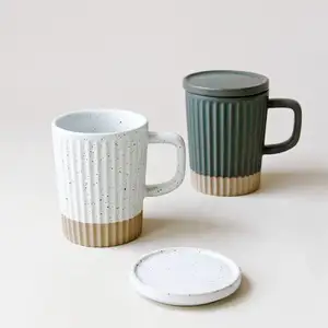 Fabrik preis Großhandel japanischen Stil personal isierte Retro-Streifen Tassen anpassbare Tee Kaffeetasse Tasse Keramik
