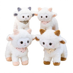 Simpatico Peluche Mini <span class=keywords><strong>Agnello</strong></span> Kawaii con <span class=keywords><strong>Orecchie</strong></span> Morbide e Naso Rosa, Regalo Sorpresa, Pronto per la Spedizione, Vendita all'Ingrosso di Animali di Peluche - Product Image 1