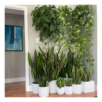 Grandes plantes artificielles tropicales de 1,20 m (2 pièces) – Faux palmiers en plastique au toucher réel pour la décoration de la maison et du jardin