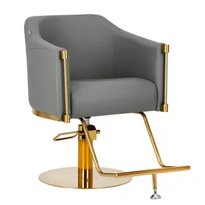 Multifunctional Hair Styling Chair For Beauty Salon With Gold Base