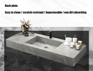 <span class=keywords><strong>Mueble</strong></span> de Baño Moderno con <span class=keywords><strong>Lavabo</strong></span> de Piedra Simple, <span class=keywords><strong>Lavadora</strong></span> Integrada en el Balcón y <span class=keywords><strong>Mueble</strong></span> de Baño - Product Image 5