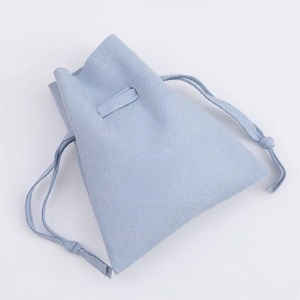 Custom Logo 7*8cm Small High Quality Microfiber <b>Drawstring</b> Bags Wedding Gift Bags Earring Necklace Ring Package <b>Pouch</b> - Product Image 1