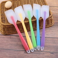 Spatula silikon Mini tembus cahaya ramah lingkungan pengeruk kue tahan panas dan Dekorasi peralatan dapur PC