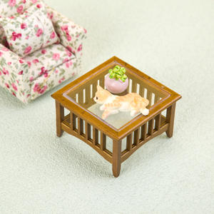 1:12 muebles de casa de muñecas de madera en miniatura de alta calidad, modelo DIY de juguete, mesa de centro hueca, bolsillo, adornos para el salón - Product Image 2
