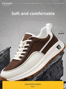 Zapatos Deportivos Casuales con Cordones para Hombre, Nuevos de Otoño, con Suela Suave, a la Moda, Combinables con Todo, de Fibra Superfina, con Absorción de Impactos, para Viajes al Aire Libre, de Goma - Product Image 6